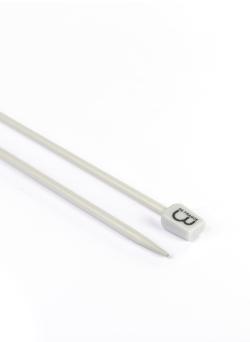 Aiguilles droites aluminium gris, 50 cm n°3.5 - Bergère de France