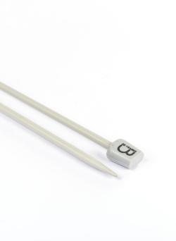 Aiguilles droites aluminium gris, 50 cm n°4 - Bergère de France