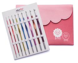Kit trousse 9 crochets aluminium coloré, 15 cm
