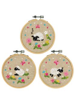 Kit 3 tableaux moutons dans le pré - Bergère de France