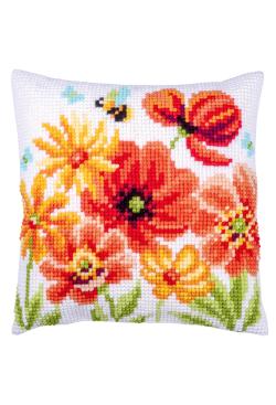 Kit coussin coquelicots et fleurs sauvages - Bergère de France