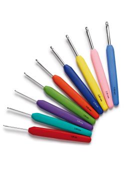 Crochets aluminium multicolores, 13 cm n°2-2.5-3-3.5-4-4.5-5-5.5-6, Knit Pro - Bergère de France