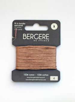 Fil à broder beige chevreuil 100 % coton, 10 mètres, Bergère de France