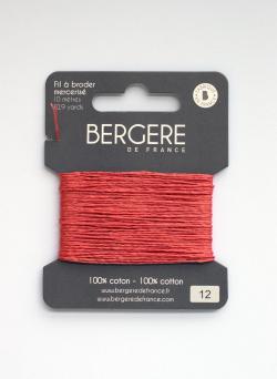 Fil à broder corail 100 % coton, 10 mètres, Bergère de France