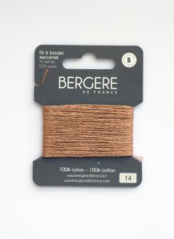 Fil à broder beige 100 % coton, 10 mètres, Bergère de France