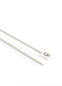 Aiguilles droites aluminium gris, 40 cm n°2,5 - Bergère de France