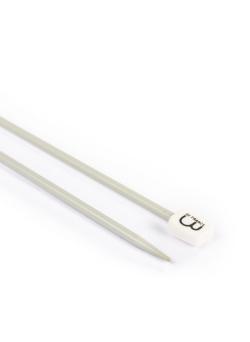 Aiguilles droites aluminium gris, 40 cm n°3.5 - Bergère de France