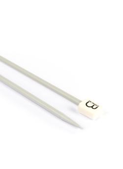 Aiguilles droites aluminium gris, 40 cm n°4 - Bergère de France