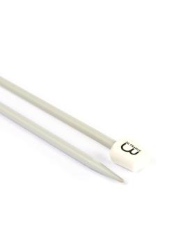 Aiguilles droites aluminium gris, 40 cm n°5 - Bergère de France
