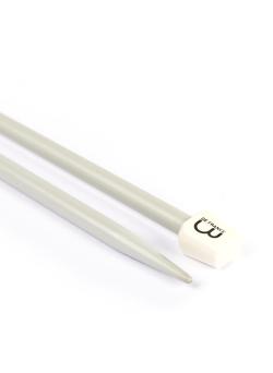 Aiguilles droites aluminium gris, 40 cm n°7 - Bergère de France