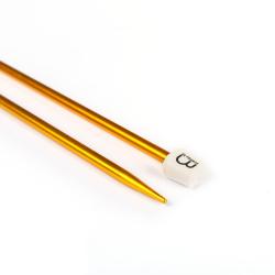Aiguilles droites aluminium colorées, 40 cm n°5.5 - Bergère de France