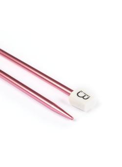 Aiguilles droites aluminium colorées, 30 cm n°5 - Bergère de France