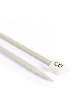 Aiguilles droites aluminium gris, 40 cm n°6 - Bergère de France