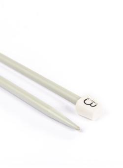 Aiguilles droites aluminium gris, 40 cm n°6.5 - Bergère de France