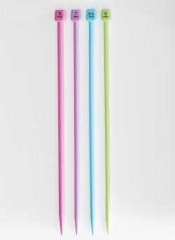 Aiguilles droites colorées plastique 40 cm n°5.5 - Bergère de France