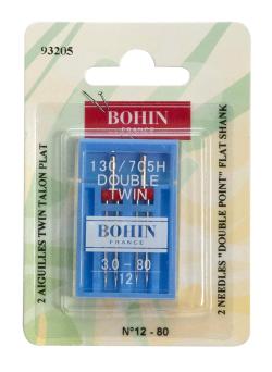 Etui de 2 aiguilles machine à coudre avec talon plat Twin