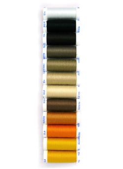 Fil à coudre polyester, 12 fusettes de 100 m, assortiment 2
