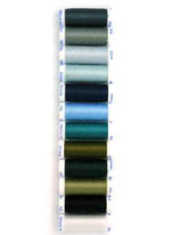 Fil à coudre polyester, 12 fusettes de 100 m, assortiment 3