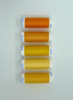 Fil à coudre polyester 5 fusettes de 100 m, assortiment 3
