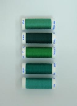 Fil à coudre polyester 5 fusettes de 100 m, assortiment 7
