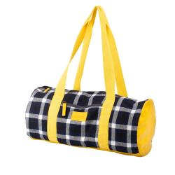 Sac tricot Tartan jaune, 45 x 22 cm