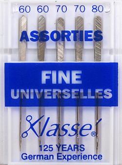 5 aiguilles universelles assorties du 60 au 80