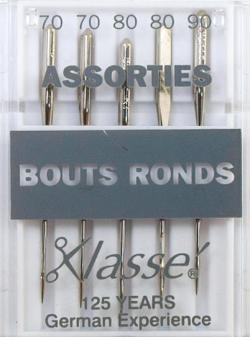5 aiguilles bouts ronds assorties