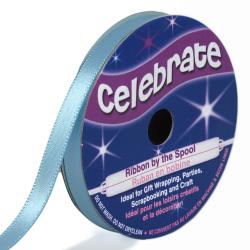Bobine ruban satin bleu pâle - 6 m x 6 mm - Bergère de France