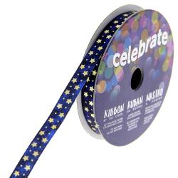 Bobine Ruban fantaisie bleu - 2 m x 6 mm - Bergère de France