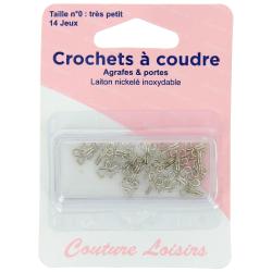 14 crochets à jupe nickelés n°0 avec brides - Bergère de France