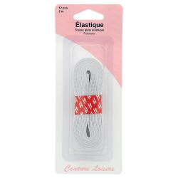 Elastique 12 mm tissé souple blanc - long. 2 m