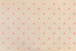 Toile Mercantour lin naturel à pois roses