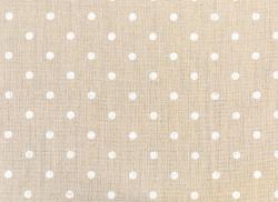 Toile Mercantour lin naturel à pois blancs