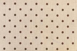 Toile Mercantour lin naturel à pois marron