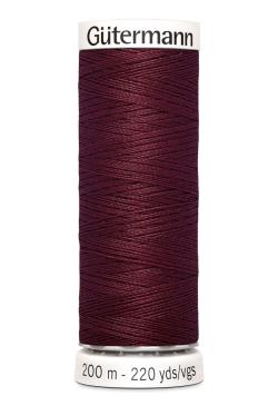 Fil tout coudre 200 m polyester, bordeaux 369