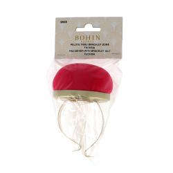 Bracelet porte épingles métallique, fuchsia