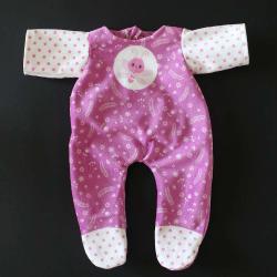 Kit pyjama violet à coudre poupon