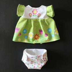 Kit robe verte à coudre poupée - Bergère de France
