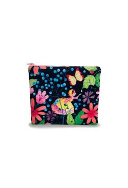 Kit pochette à zip - Papillons fond noir - Bergère de France