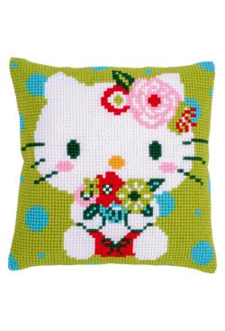 Kit coussin canevas Hello Kitty Floral - Bergère de France