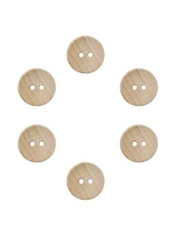 Lot de 6 boutons en hêtre Ø18 mm Naturel - Bergère de France