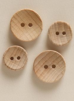 Lot de 6 boutons hêtre Ø 22 mm Naturel - Bergère de France