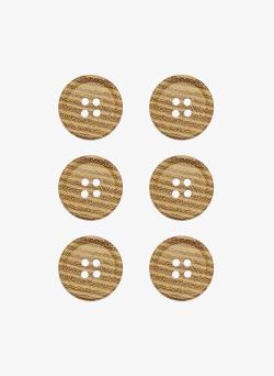 Lot de 6 boutons acacia Ø18 mm - Bergère de France