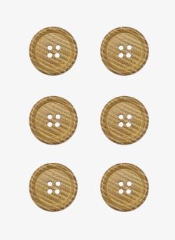 Lot de 6 boutons acacia Ø22 mm - Bergère de France