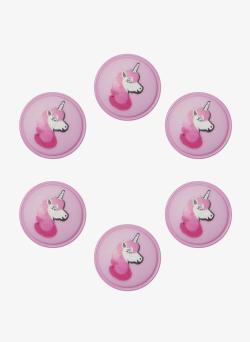 Lot de 6 boutons licorne Ø 18 mm Rose - Bergère de France