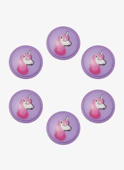 Lot de 6 boutons licorne Ø 18 mm Violet - Bergère de France