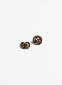 Lot de 6 boutons satinés marbrés Ø15 mm café - Bergère de France