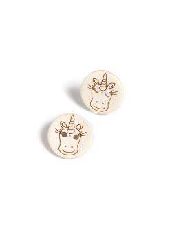 Lot de 6 boutons Licorne en noix de coco 18 mm - Bergère de France