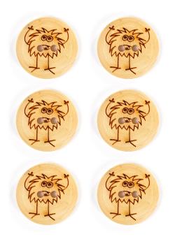 Lot de 6 boutons buis Ø 20 mm monstre - Bergère de France