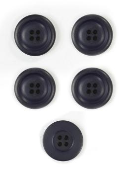 Lot de 5 boutons marine Ø 28 mm - Bergère de France